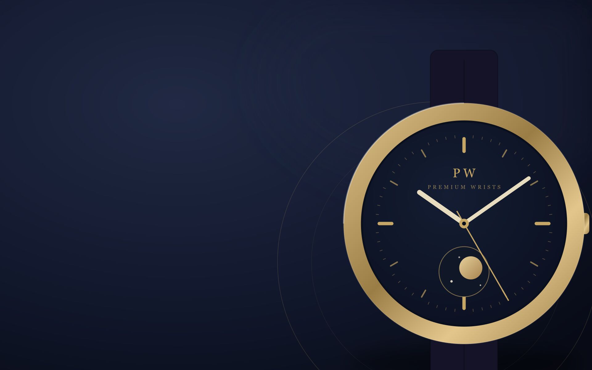 The Luna Moonphase 39 against a midnight ground